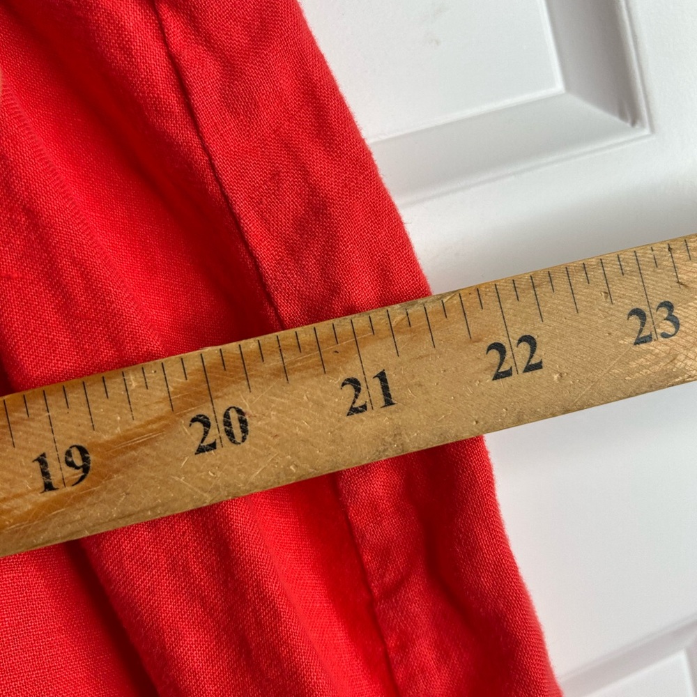 Lord & Taylor Woman Size 0X Sleeveless Linen Dress Red Beach Resortwear 3006 - Picture 4 of 8